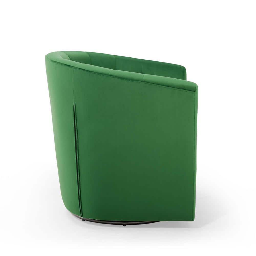 Emerald Velvet Tufted Swivel Barrel Accent Chair
