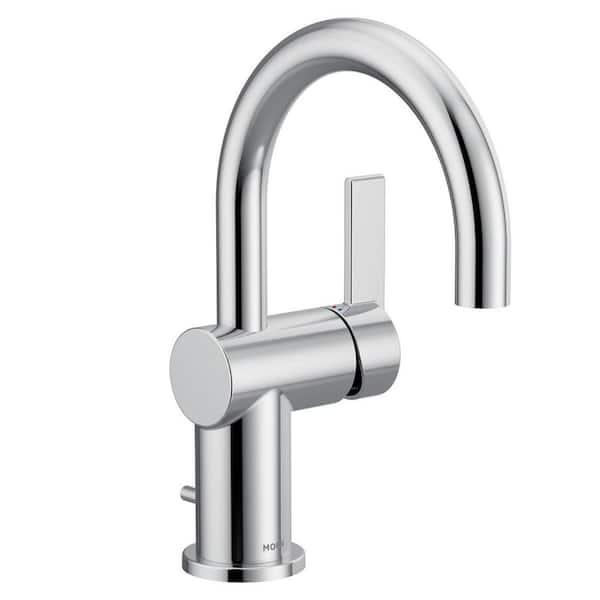 Cia 1 Handle Single Hole Bathroom Sink Faucet with Deck Plate Included and Hot/Cold Indicators in Chrome