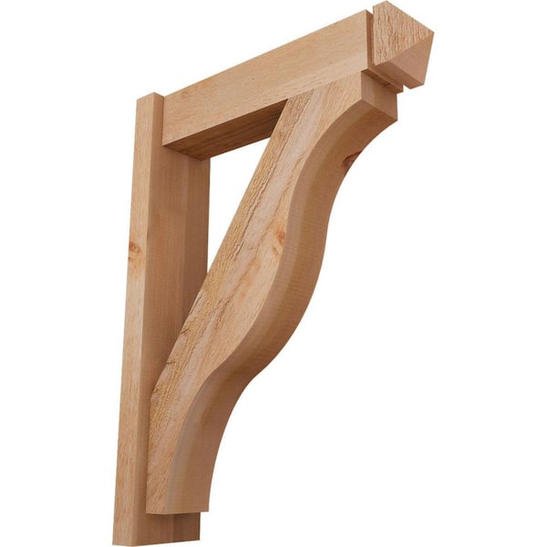 Ekena Millwork 6 in. x 32 in. x 24 in. Western Red Cedar Fuston Arts and Crafts Rough Sawn Outlooker