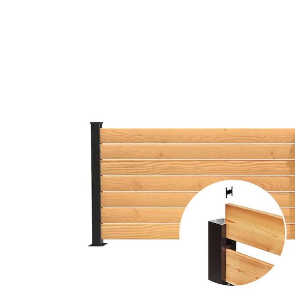 End Post Kit 44 in. x 3 in. x 3 in. Black Aluminum Railing End Post and Hardware - Kit A4
