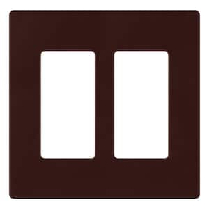 Claro 2 Gang Wall Plate for Decorator/Rocker Switches, Gloss, Brown (CW-2-BR) (1-Pack)