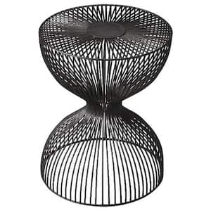 Nicholas 14 in. W Black Round Iron End Table