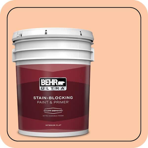 BEHR ULTRA 5 gal. #250C-3 Fresco Cream Extra Durable Flat Interior Paint & Primer