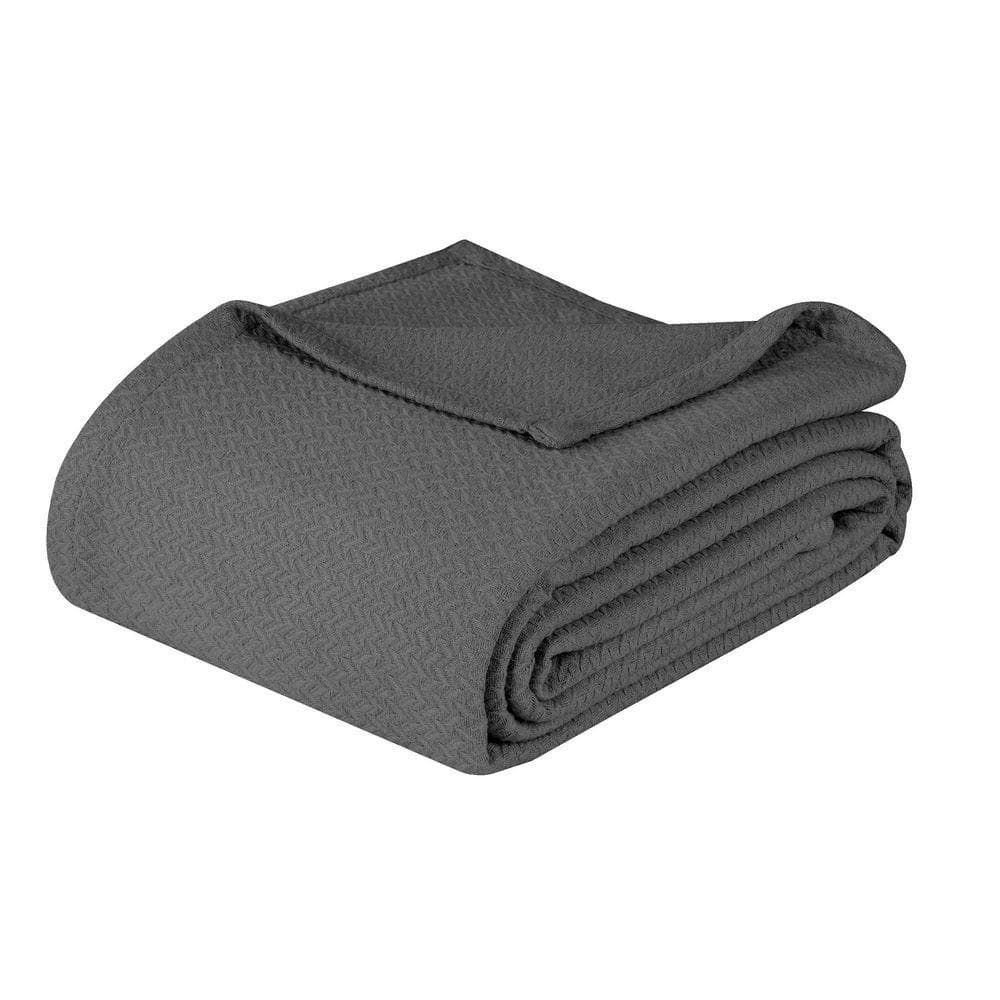 UPC 190052323025 product image for Nobel Charcoal Cotton Textured Chevron Lightweight Woven Throw Blanket | upcitemdb.com