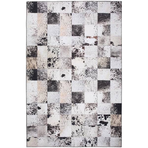 Addison Rugs Laredo Black 8 ft. x 10 ft. Indoor/Outdoor Washable Rug