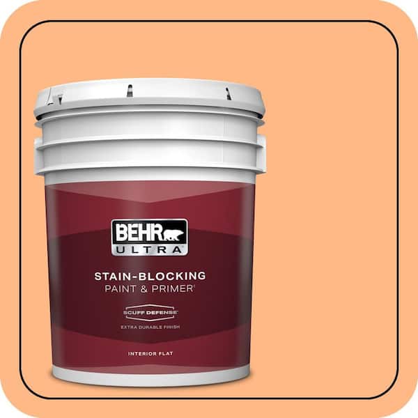 BEHR ULTRA 5 gal. #250B-4 Coral Gold Extra Durable Flat Interior Paint & Primer