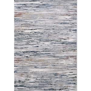 Astro 6 ft. 7 in. X 9 ft. 6 in. Grey/Blue/Taupe/Ochre Abstract Indoor Area Rug