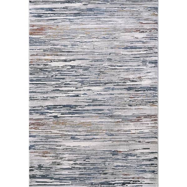 Dynamic Rugs Astro 6 ft. 7 in. X 9 ft. 6 in. Grey/Blue/Taupe/Ochre Abstract Indoor Area Rug