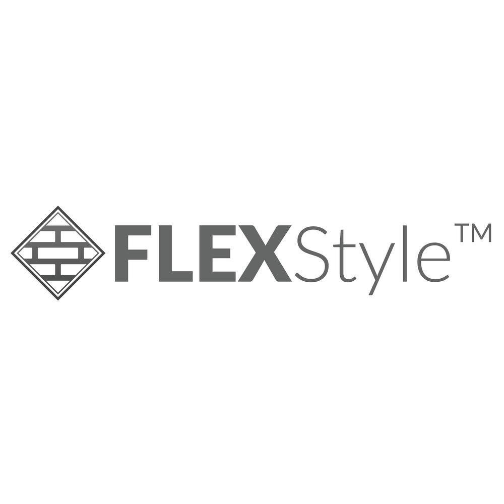 FlexStyle 60" x 36" x 80" White and Gray Block Shower Wall Surround with Brushed Nickel Trim