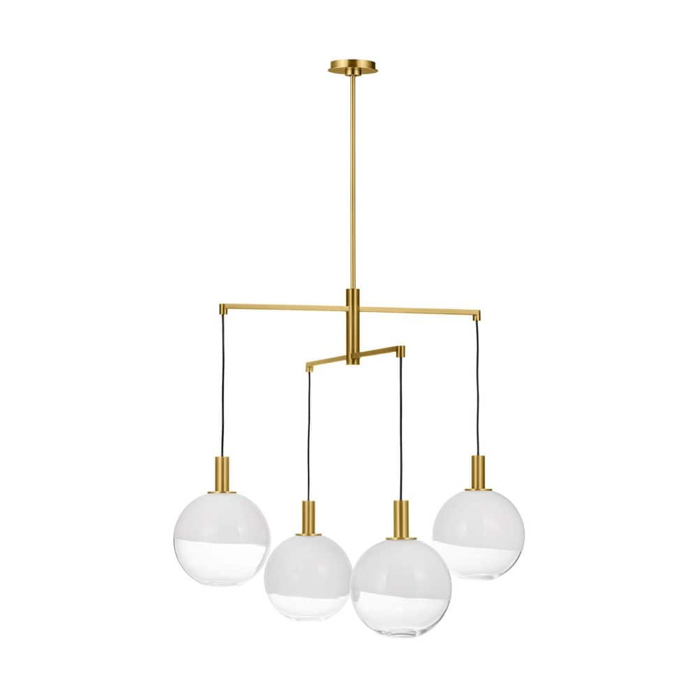 Torian Large 4-Light Burnished Brass Dining Room Chandelier With Milk Clear Glass Mix Shades price history on PriceWatchPro