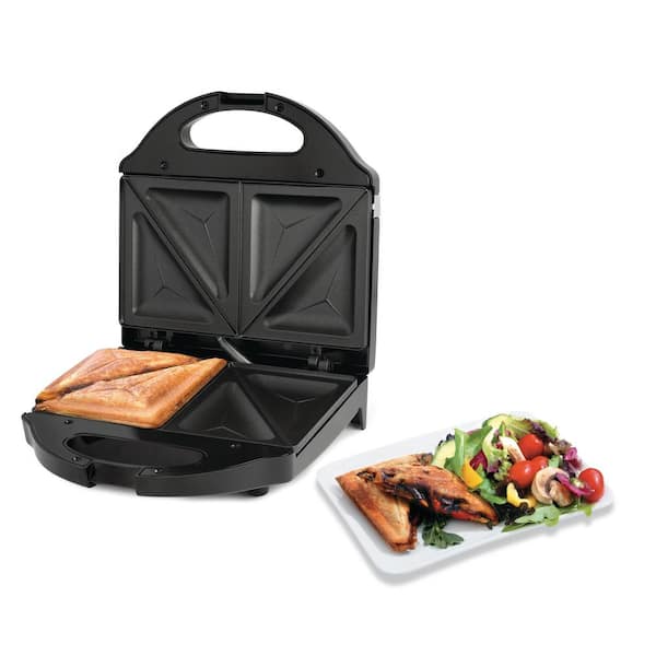 Odomy Sandwich Maker, Sandwich Toaster Maker Machine with Heat-Resistant Handles for Home Cooks Toasties, Breakfast Indoor & Outdoor, Size: 36, Black