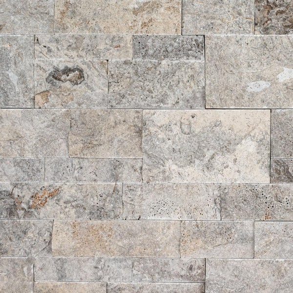 MSI Take Home Tile Sample-XL Silver Splitface Gray Ledger Panel 4