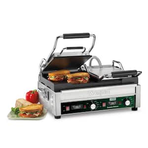 Tostato Ottimo Dual Toasting Grill with Timer Silver 240-Volt (17 in. x 9.25 in. Cooking Surface)
