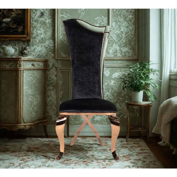 Bonnie Black Velvet Dining Chair Set of 2