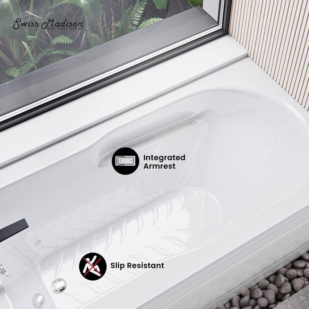 Concorde 60" White Acrylic Alcove Apron Bathtub