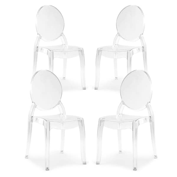 EDGEMOD Criss Clear Dining Side Chair (Set of 4)