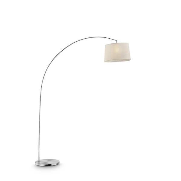 ORE International Oma 84.5 in. Beige Shade Silver Arch-Floor Lamp K-9747-1B  - The Home Depot