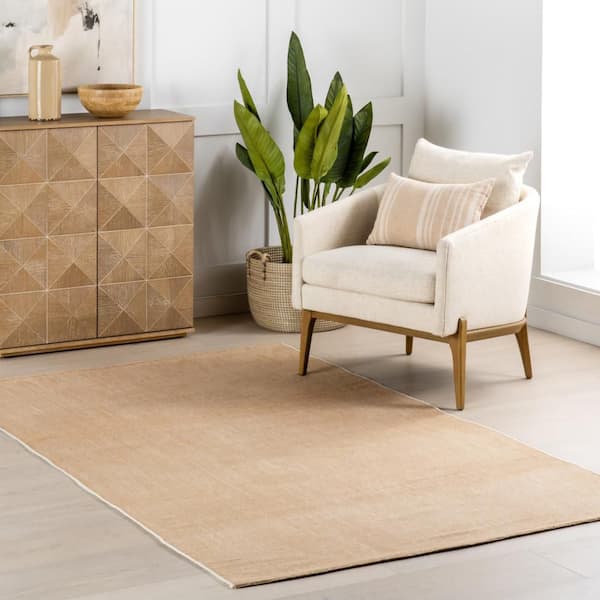 Brown 9.6 ft. x 13.6 ft. Alira Solid Outdoor Area Rug