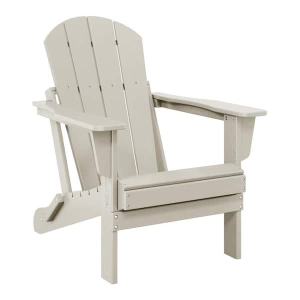 WESTIN OUTDOOR Laguna Fade Resistant Outdoor Patio HDPE Poly Plastic Classic Folding Adirondack Lawn Chair in Sand