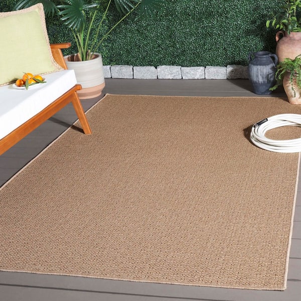 Atrium Sisal Beige 8 ft. x 10 ft. Modern Solid Indoor/Outdoor Area Rug