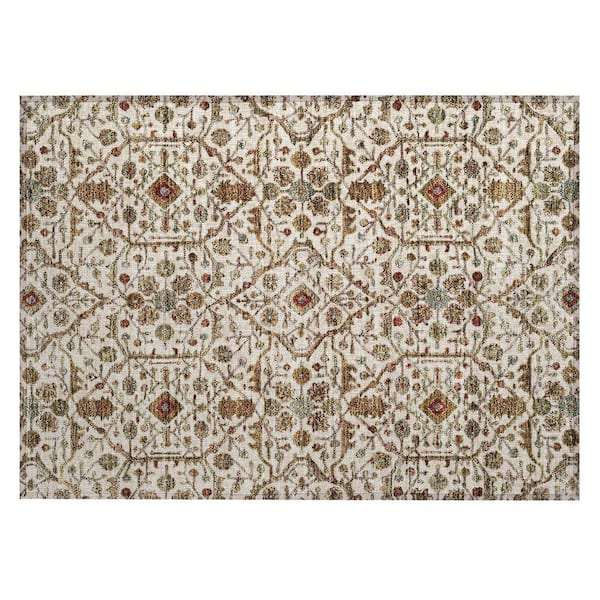 Chantille Machine Washable Indoor/Outdoor Abstract ACN1130 Ivory 1 ft. 8 in. x 2 ft. 6 in. Area Rug