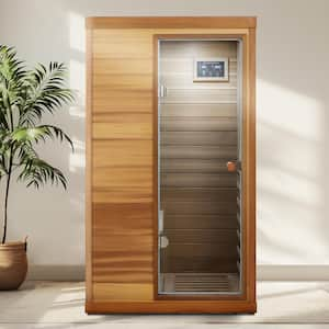 Moray 1-Person Indoor Red Cedar Infrared Sauna with 6-Far-infrared Carbon Heaters and Bluetooth Speakers