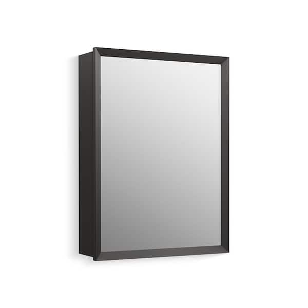 KOHLER Embark 20 in. W x 26 in. H Rectangular Framed Medicine Cabinet with Mirror in Matte Black