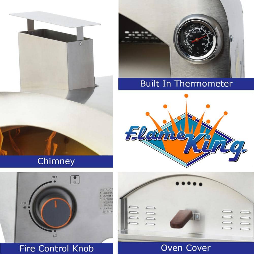 Flame King Stainless Steel Propane Outdoor Pizza Oven