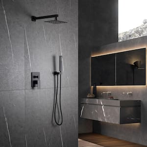 Torrence Single-Handle Square High Pressure Shower Faucet with Rough-In Valve in Matte Black