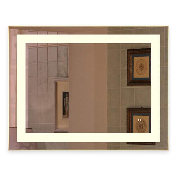 KINWELL 40 in. W x 32 in. H Rectangular Frameless LED Lighted Wall Mounted Bathroom Vanity Mirror
