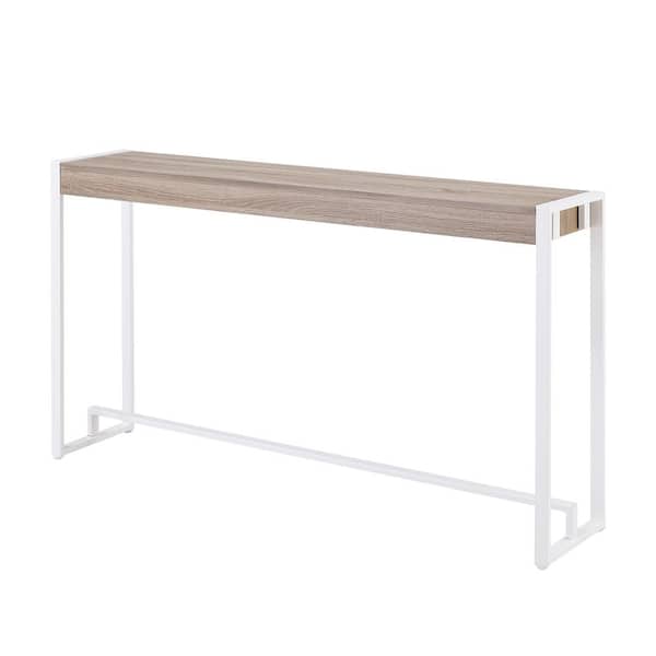 SEI FURNITURE Macen White Mocha Gray Finish Console Table with Modern Design