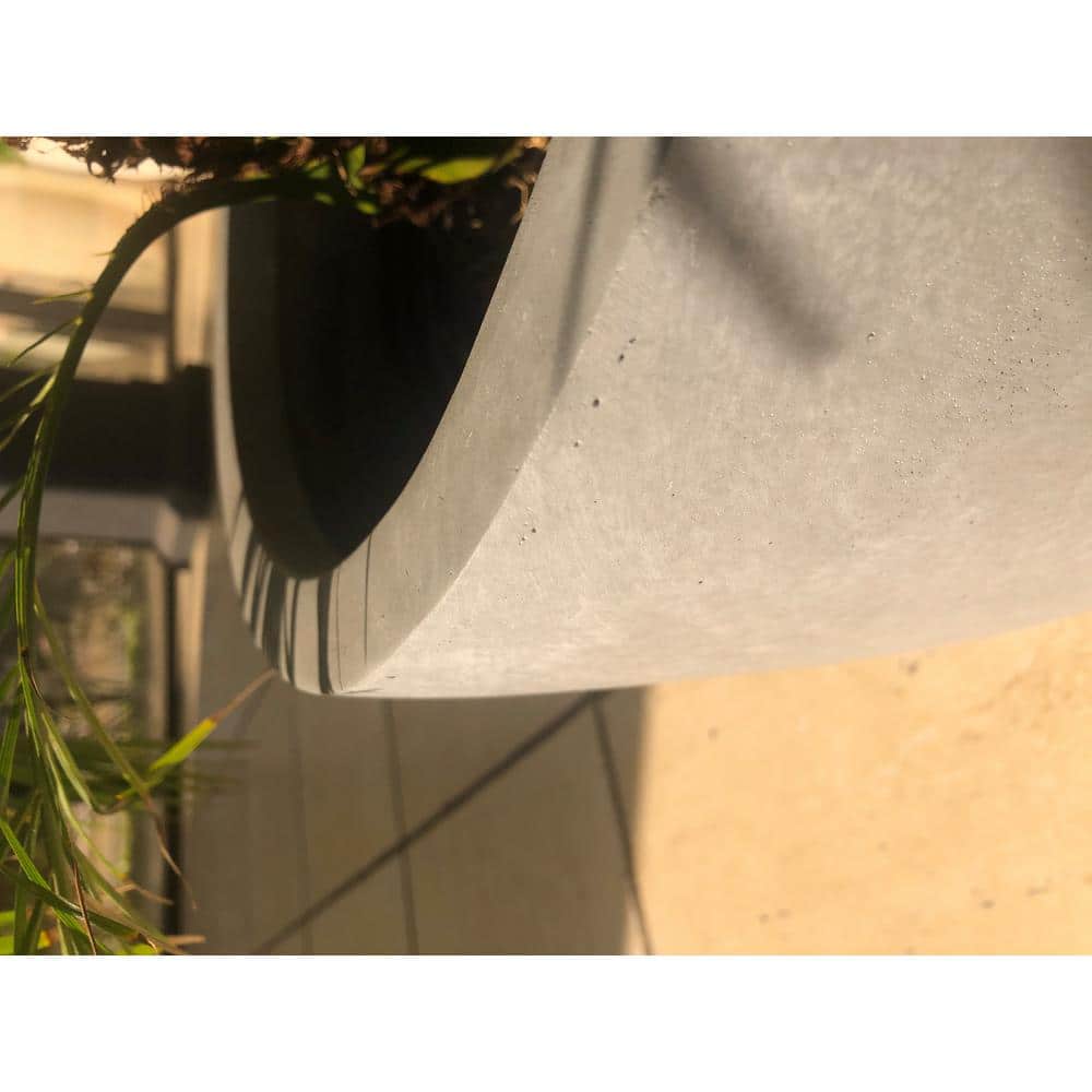 Slate Gray Round Concrete Indoor Outdoor Planter