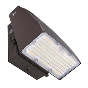 175-Watt Equivalent VersaPak Integrated LED Bronze Wall Pack Light Adjustable 3900-6750 Lumens and CCT with Photocell