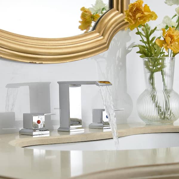 8 in. Widespread Double Handle Bathroom Faucet in Chrome