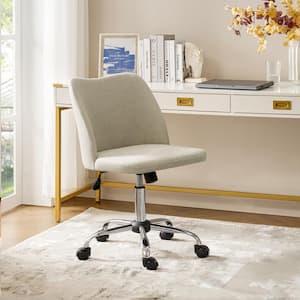 Javier Grey Modern Upholstery Armless Office Chair with Metal Legs