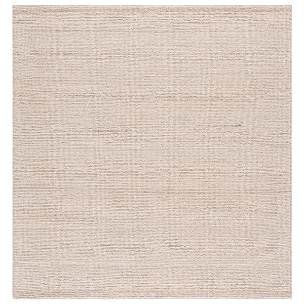 Natura 6 ft. x 6 ft. Square Ivory Modern Solid Color Area Rug