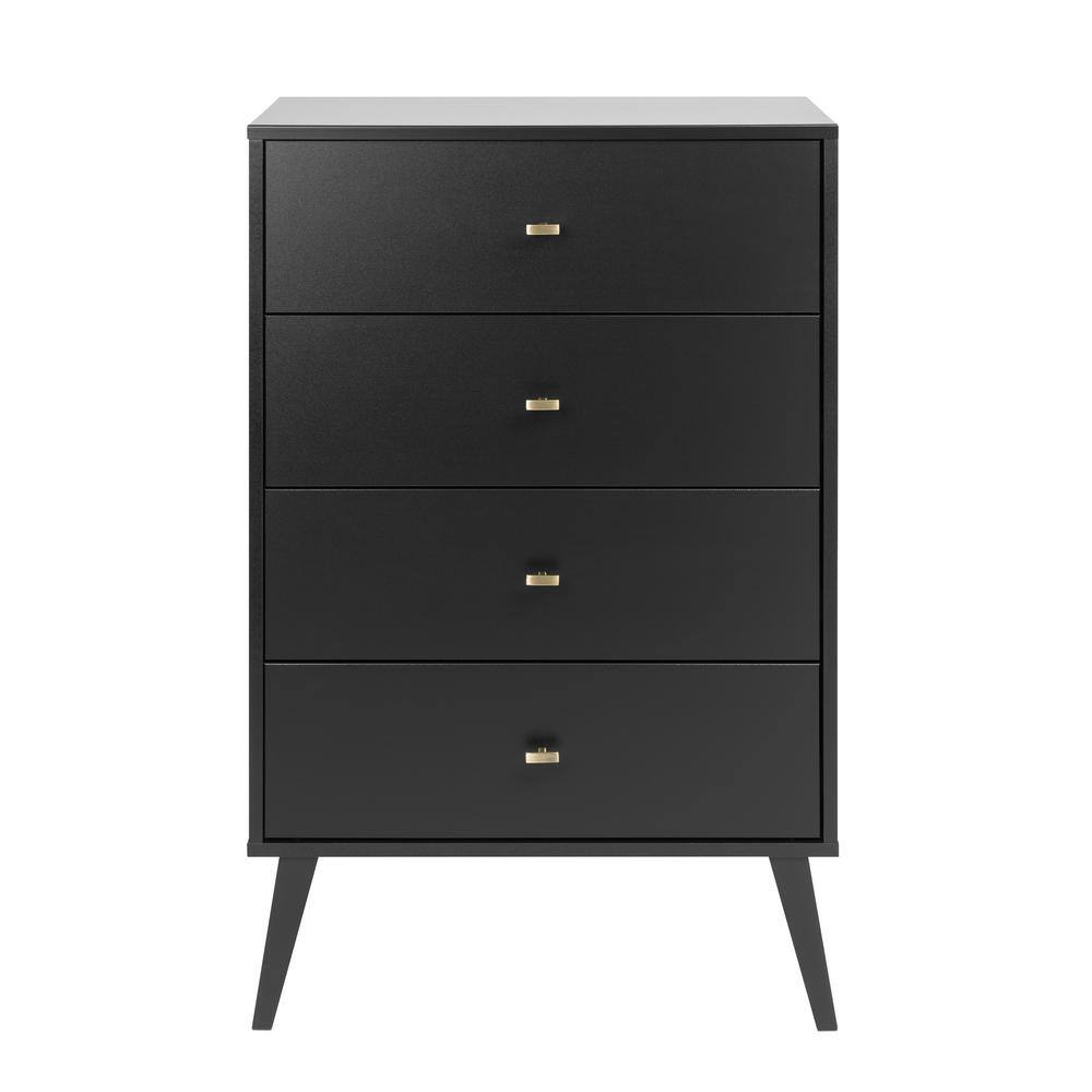 4Drawer Black Milo MidCentury Modern Chest of Drawers BDBR14041