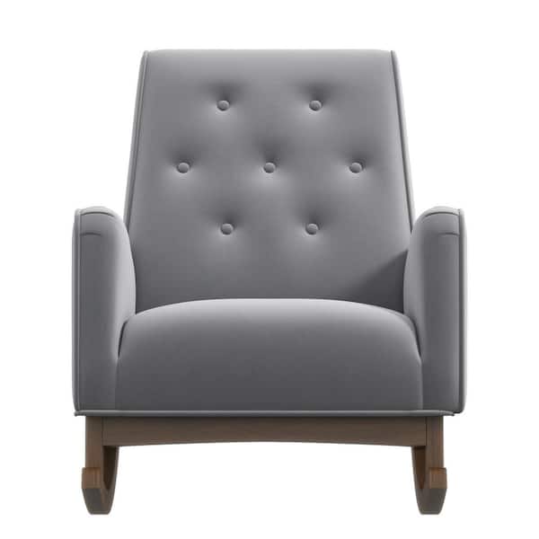 Ashcroft Furniture Co Mason Mid-Century Indoor Nursery Rocking in Light Gray