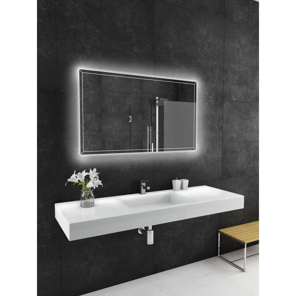 Athena 48 in. W x 28 in. H Rectangular Frameless Backlit LED Wall Mounted Bathroom Vanity Mirror 6000K -  PARIS MIRROR, ATHEX48286000