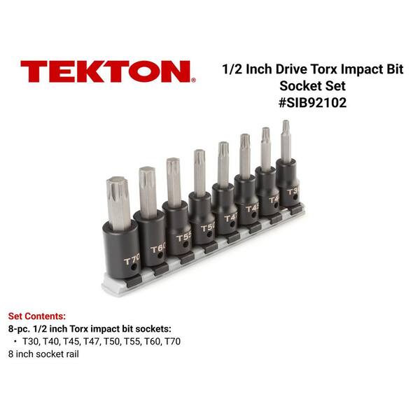 1/2 in. Drive Torx Bit Impact Socket Set (8-Piece) (T30-T70)