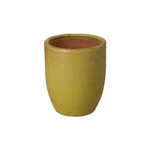 17 in. x 17 in. x 20.5 in. H, Ceramic Yellow Large Planter