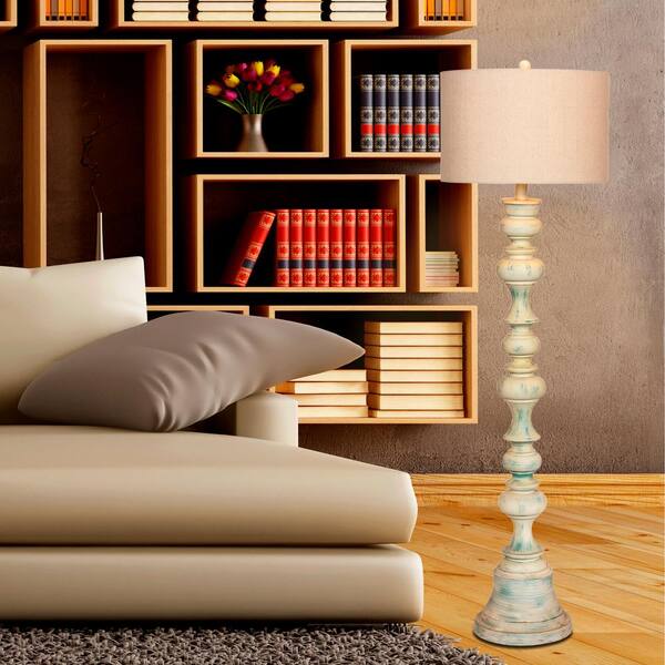 white resin floor lamp