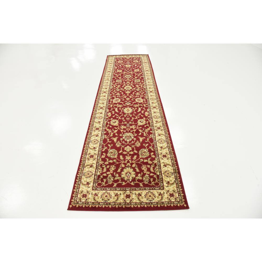 Red and Gold Synthetic Oriental Runner Rug