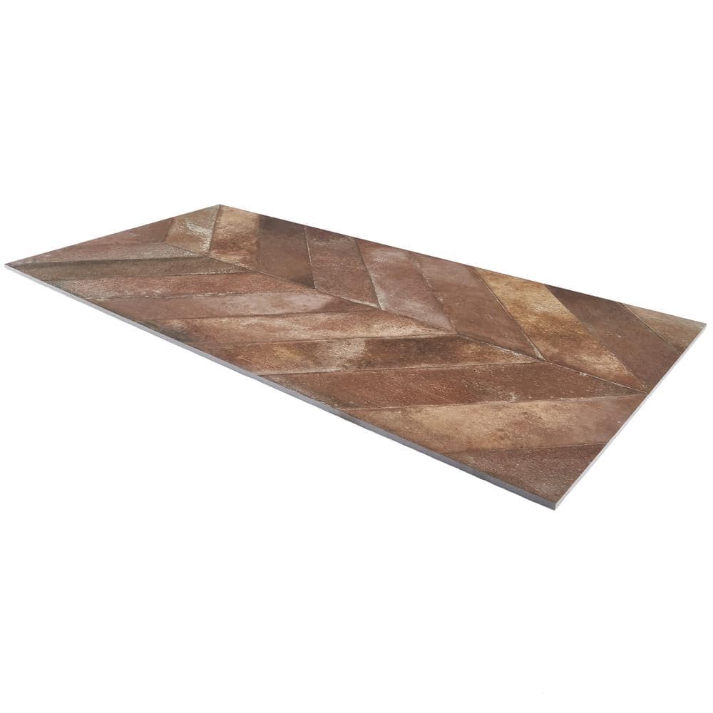 Nord 24" x 48" Tobacco Brown Porcelain Stone Look Tile