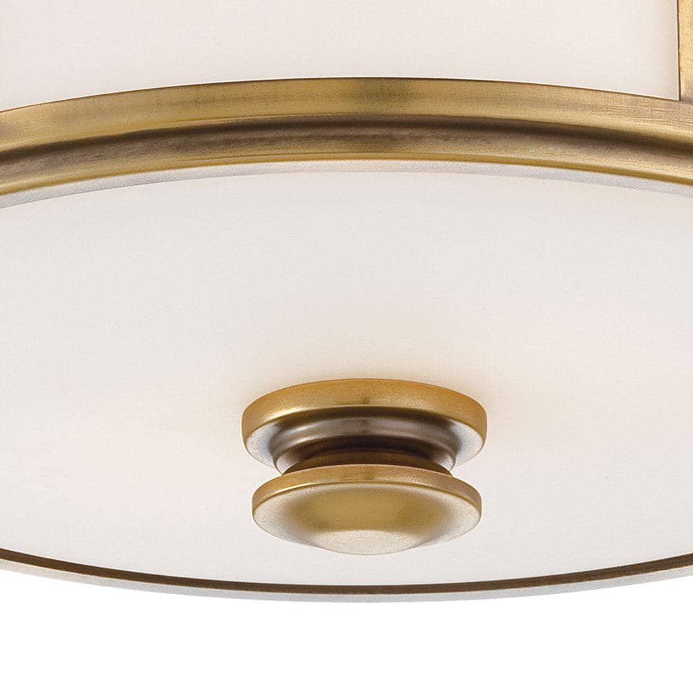 Harbour Point Liberty Gold Flush Mount Ceiling Light with Etched Opal Glass