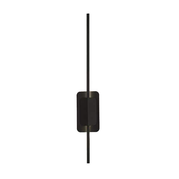 OUKANING 4.72 in. 1-Light Modern Black LED Wall Sconce with Long Stripe for Bedroom, Corridor, Stairs