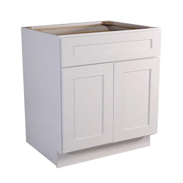 Brookings Plywood Ready to Assemble Shaker 27x34.5x24 in. 2-Door 1-Drawer Base Kitchen Cabinet in White Brookings Plywood Ready to Assemble Shaker 27x34.5x24 in. 2-Door 1-Drawer Base Kitchen Cabinet in White