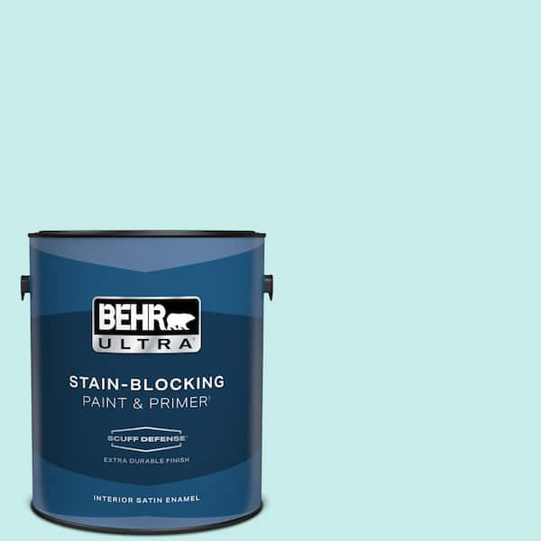 BEHR ULTRA 1 gal. #P460-1 Morning Sky Extra Durable Satin Enamel Interior Paint & Primer