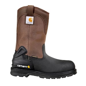 Men's Core Waterproof Wellington Work Boots - Steel Toe - Brown Size 11(W)