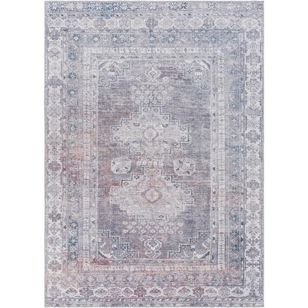 Livabliss Churchill Lavender/Gray 8 ft. x 10 ft. Indoor Machine-Washable Area Rug